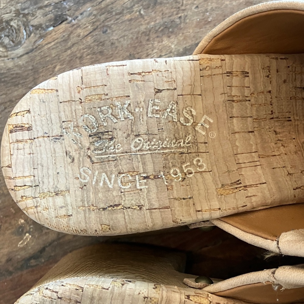 Kork-Ease Tan Braided Leather Clog Mules - Picture 2 of 8